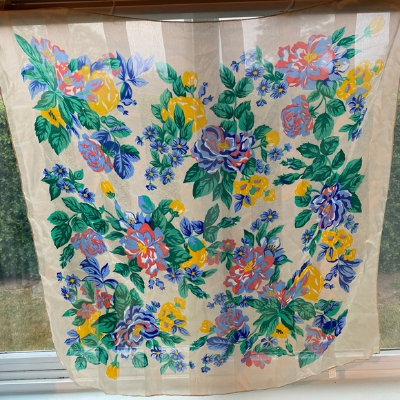 Silk Floral Scarf Made in Italy - Picture 15 of 15